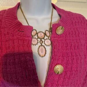Nicole‎ Miller Necklace With Gold and Pink Stones NWT